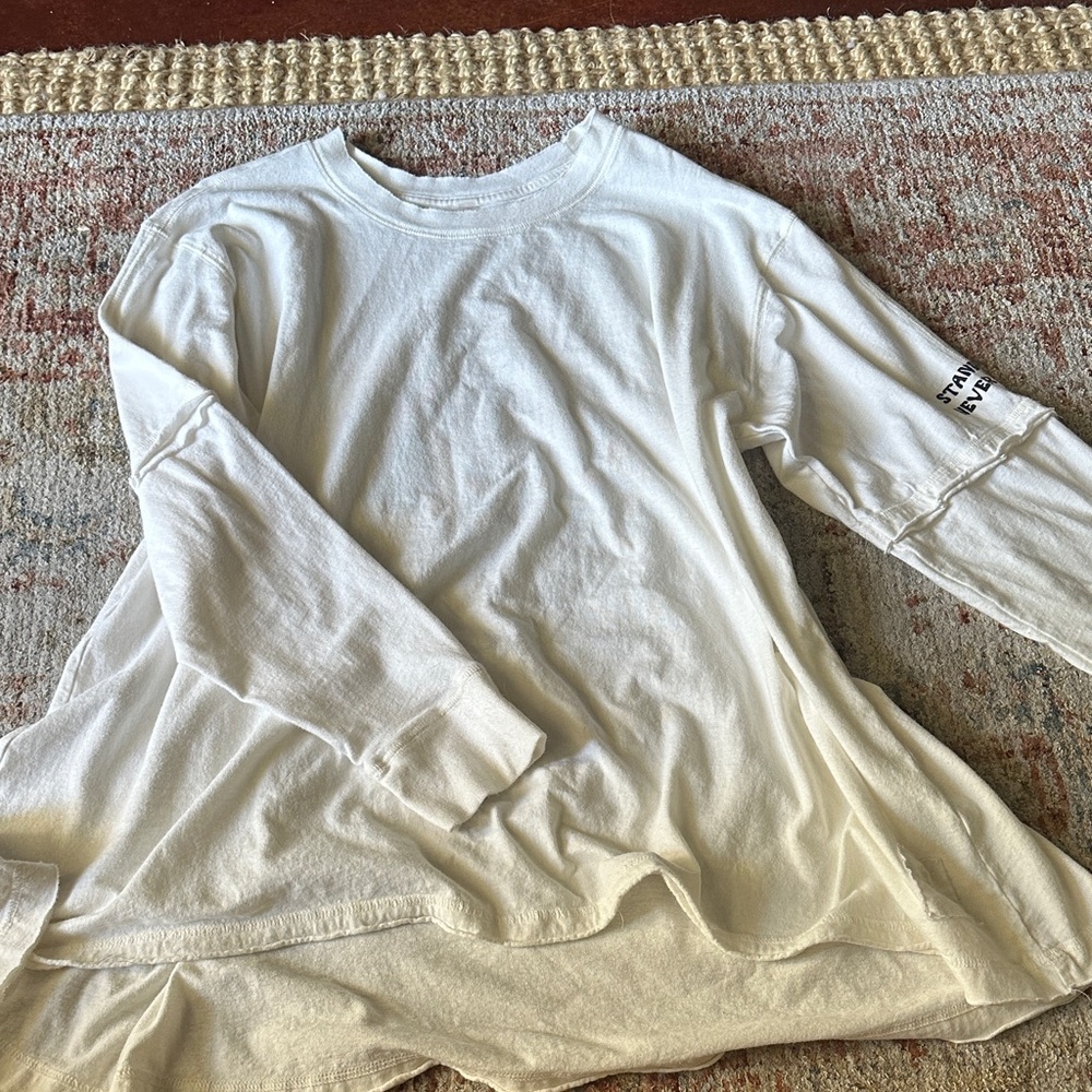 Free People Movement White Long Sleeve Shirt